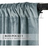 NICETOWN Thermal Insulated Blackout Short Curtain – Bathroom Curtain Gray Tie Up Shade for Small Window, Window Valance Balloon Roman Blind (Rod Pocket Panel, 46 inches W x 63 inches L)(Velvet Stone Blue)