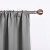 NICETOWN Thermal Insulated Blackout Short Curtain – Bathroom Curtain Gray Tie Up Shade for Small Window, Window Valance Balloon Roman Blind (Rod Pocket Panel, 46 inches W x 63 inches L)(Silver Grey)