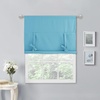NICETOWN Thermal Insulated Blackout Short Curtain – Bathroom Curtain Gray Tie Up Shade for Small Window, Window Valance Balloon Roman Blind (Rod Pocket Panel, 46 inches W x 63 inches L)(Turquoise)