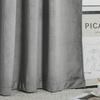 NICETOWN Thermal Insulated Blackout Short Curtain – Bathroom Curtain Gray Tie Up Shade for Small Window, Window Valance Balloon Roman Blind (Rod Pocket Panel, 46 inches W x 63 inches L)(Velvet Silver Gray)