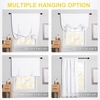 NICETOWN Thermal Insulated Blackout Short Curtain – Bathroom Curtain Gray Tie Up Shade for Small Window, Window Valance Balloon Roman Blind (Rod Pocket Panel, 46 inches W x 63 inches L)(Pure White)