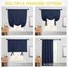 NICETOWN Thermal Insulated Blackout Short Curtain – Bathroom Curtain Gray Tie Up Shade for Small Window, Window Valance Balloon Roman Blind (Rod Pocket Panel, 46 inches W x 63 inches L)(Navy)