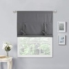NICETOWN Thermal Insulated Blackout Short Curtain – Bathroom Curtain Gray Tie Up Shade for Small Window, Window Valance Balloon Roman Blind (Rod Pocket Panel, 46 inches W x 63 inches L)(Grey)