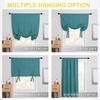 NICETOWN Thermal Insulated Blackout Short Curtain – Bathroom Curtain Gray Tie Up Shade for Small Window, Window Valance Balloon Roman Blind (Rod Pocket Panel, 46 inches W x 63 inches L)(Sea Teal)