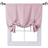 NICETOWN Thermal Insulated Blackout Short Curtain – Bathroom Curtain Gray Tie Up Shade for Small Window, Window Valance Balloon Roman Blind (Rod Pocket Panel, 46 inches W x 63 inches L)(Baby Pink)