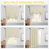 NICETOWN Thermal Insulated Blackout Short Curtain – Bathroom Curtain Gray Tie Up Shade for Small Window, Window Valance Balloon Roman Blind (Rod Pocket Panel, 46 inches W x 63 inches L)(Light Beige)