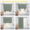 NICETOWN Thermal Insulated Blackout Short Curtain – Bathroom Curtain Gray Tie Up Shade for Small Window, Window Valance Balloon Roman Blind (Rod Pocket Panel, 46 inches W x 63 inches L)(Greyish Green)