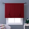 NICETOWN Thermal Insulated Blackout Short Curtain – Bathroom Curtain Gray Tie Up Shade for Small Window, Window Valance Balloon Roman Blind (Rod Pocket Panel, 46 inches W x 63 inches L)(Red)
