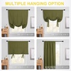 NICETOWN Thermal Insulated Blackout Short Curtain – Bathroom Curtain Gray Tie Up Shade for Small Window, Window Valance Balloon Roman Blind (Rod Pocket Panel, 46 inches W x 63 inches L)(Olive Green)