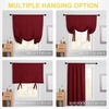 NICETOWN Thermal Insulated Blackout Short Curtain – Bathroom Curtain Gray Tie Up Shade for Small Window, Window Valance Balloon Roman Blind (Rod Pocket Panel, 46 inches W x 63 inches L)(Burgundy Red)