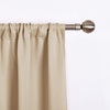 NICETOWN Thermal Insulated Blackout Short Curtain – Bathroom Curtain Gray Tie Up Shade for Small Window, Window Valance Balloon Roman Blind (Rod Pocket Panel, 46 inches W x 63 inches L)(Cream Beige)
