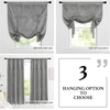 NICETOWN Thermal Insulated Blackout Short Curtain – Bathroom Curtain Gray Tie Up Shade for Small Window, Window Valance Balloon Roman Blind (Rod Pocket Panel, 46 inches W x 63 inches L)(Velvet Silver Gray)