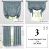 NICETOWN Thermal Insulated Blackout Short Curtain – Bathroom Curtain Gray Tie Up Shade for Small Window, Window Valance Balloon Roman Blind (Rod Pocket Panel, 46 inches W x 63 inches L)(Velvet Stone Blue)