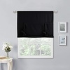 NICETOWN Thermal Insulated Blackout Short Curtain – Bathroom Curtain Gray Tie Up Shade for Small Window, Window Valance Balloon Roman Blind (Rod Pocket Panel, 46 inches W x 63 inches L)(Black)