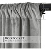 NICETOWN Thermal Insulated Blackout Short Curtain – Bathroom Curtain Gray Tie Up Shade for Small Window, Window Valance Balloon Roman Blind (Rod Pocket Panel, 46 inches W x 63 inches L)(Velvet Silver Gray)