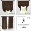 NICETOWN Thermal Insulated Blackout Short Curtain – Bathroom Curtain Gray Tie Up Shade for Small Window, Window Valance Balloon Roman Blind (Rod Pocket Panel, 46 inches W x 63 inches L)(Velvet Coffee Brown)