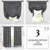 NICETOWN Thermal Insulated Blackout Short Curtain – Bathroom Curtain Gray Tie Up Shade for Small Window, Window Valance Balloon Roman Blind (Rod Pocket Panel, 46 inches W x 63 inches L)(Velvet Grey)