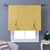 NICETOWN Thermal Insulated Blackout Short Curtain – Bathroom Curtain Gray Tie Up Shade for Small Window, Window Valance Balloon Roman Blind (Rod Pocket Panel, 46 inches W x 63 inches L)(Yellow)