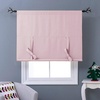 NICETOWN Thermal Insulated Blackout Short Curtain – Bathroom Curtain Gray Tie Up Shade for Small Window, Window Valance Balloon Roman Blind (Rod Pocket Panel, 46 inches W x 63 inches L)(Baby Pink)
