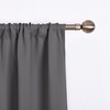 NICETOWN Thermal Insulated Blackout Short Curtain – Bathroom Curtain Gray Tie Up Shade for Small Window, Window Valance Balloon Roman Blind (Rod Pocket Panel, 46 inches W x 63 inches L)(Grey)