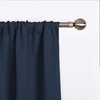 NICETOWN Thermal Insulated Blackout Short Curtain – Bathroom Curtain Gray Tie Up Shade for Small Window, Window Valance Balloon Roman Blind (Rod Pocket Panel, 46 inches W x 63 inches L)(Navy)