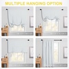 NICETOWN Thermal Insulated Blackout Short Curtain – Bathroom Curtain Gray Tie Up Shade for Small Window, Window Valance Balloon Roman Blind (Rod Pocket Panel, 46 inches W x 63 inches L)(Greyish White)