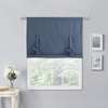 NICETOWN Thermal Insulated Blackout Short Curtain – Bathroom Curtain Gray Tie Up Shade for Small Window, Window Valance Balloon Roman Blind (Rod Pocket Panel, 46 inches W x 63 inches L)(Stone Blue)