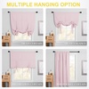 NICETOWN Thermal Insulated Blackout Short Curtain – Bathroom Curtain Gray Tie Up Shade for Small Window, Window Valance Balloon Roman Blind (Rod Pocket Panel, 46 inches W x 63 inches L)(Baby Pink)