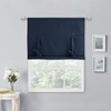 NICETOWN Thermal Insulated Blackout Short Curtain – Bathroom Curtain Gray Tie Up Shade for Small Window, Window Valance Balloon Roman Blind (Rod Pocket Panel, 46 inches W x 63 inches L)(Navy Blue)
