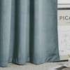 NICETOWN Thermal Insulated Blackout Short Curtain – Bathroom Curtain Gray Tie Up Shade for Small Window, Window Valance Balloon Roman Blind (Rod Pocket Panel, 46 inches W x 63 inches L)(Velvet Stone Blue)
