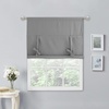 NICETOWN Thermal Insulated Blackout Short Curtain – Bathroom Curtain Gray Tie Up Shade for Small Window, Window Valance Balloon Roman Blind (Rod Pocket Panel, 46 inches W x 63 inches L)(Silver Grey)