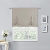 NICETOWN Thermal Insulated Blackout Short Curtain – Bathroom Curtain Gray Tie Up Shade for Small Window, Window Valance Balloon Roman Blind (Rod Pocket Panel, 46 inches W x 63 inches L)(Natural)