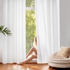 NICETOWN White Non-See-Through Light Filtering Curtains, Semi Sheer Privacy Grommet Drapes, 108 Inches Long 2 Panels, Cat Proof Window Curtains for Living Room Bedroom Home Decor, 42″ W(Off White)