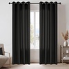 NICETOWN White Non-See-Through Light Filtering Curtains, Semi Sheer Privacy Grommet Drapes, 108 Inches Long 2 Panels, Cat Proof Window Curtains for Living Room Bedroom Home Decor, 42″ W(Black)