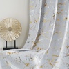 NICETOWN 100% Blackout Curtains Silver and Gold Patterned for Bedroom Living Room 84 Inches Long Marble Print Room Darkening Noise Reducing Thermal Insulated Grommet Abstract Drapes, 52″ W, 2 Panels(Greyish White)