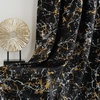 NICETOWN 100% Blackout Curtains Silver and Gold Patterned for Bedroom Living Room 84 Inches Long Marble Print Room Darkening Noise Reducing Thermal Insulated Grommet Abstract Drapes, 52″ W, 2 Panels(Black)