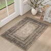 NICETOWN 8×10 Ultra-Thin Brown Oriental Rug for Bedroom, Tumble Washable Area Rugs 8×10, Boho Non-Slip Vintage Living Room Rugs, Oriental Carpet Entrance for Kitchen, Laundry, Bathroom, Bedroom(Brown)