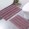 NICETOWN Black Bathroom Floor Mat, Anti-Slip Soft Living Room Bedroom Mat Floor Water Absorbent, Low-Profile Rug Doormat for Entry, Mud Room Mat, Back Door, High Traffic Areas (47 x 24 – inches)(Mauve)