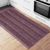 NICETOWN Black Bathroom Floor Mat, Anti-Slip Soft Living Room Bedroom Mat Floor Water Absorbent, Low-Profile Rug Doormat for Entry, Mud Room Mat, Back Door, High Traffic Areas (47 x 24 – inches)(Greyish Purple)