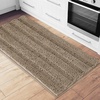 NICETOWN Black Bathroom Floor Mat, Anti-Slip Soft Living Room Bedroom Mat Floor Water Absorbent, Low-Profile Rug Doormat for Entry, Mud Room Mat, Back Door, High Traffic Areas (47 x 24 – inches)(Taupe Brown)