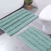 NICETOWN Black Bathroom Floor Mat, Anti-Slip Soft Living Room Bedroom Mat Floor Water Absorbent, Low-Profile Rug Doormat for Entry, Mud Room Mat, Back Door, High Traffic Areas (47 x 24 – inches)(Green)