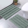 NICETOWN Black Bathroom Floor Mat, Anti-Slip Soft Living Room Bedroom Mat Floor Water Absorbent, Low-Profile Rug Doormat for Entry, Mud Room Mat, Back Door, High Traffic Areas (47 x 24 – inches)(Sage Green)