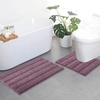 NICETOWN Black Bathroom Floor Mat, Anti-Slip Soft Living Room Bedroom Mat Floor Water Absorbent, Low-Profile Rug Doormat for Entry, Mud Room Mat, Back Door, High Traffic Areas (47 x 24 – inches)(Purple)