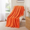 NICETOWN Grey Fleece Twin Blanket – 300GSM Soft Lightweight Plush Cozy Twin Blankets for Bed, Sofa, Couch, Travel, Camping, 60×80 inches(Orange)