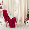 NICETOWN Grey Fleece Twin Blanket – 300GSM Soft Lightweight Plush Cozy Twin Blankets for Bed, Sofa, Couch, Travel, Camping, 60×80 inches(Sherpa & Fleece – Burgundy Red)
