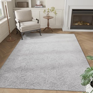 NICETOWN 8×10 Ultra-Thin Brown Oriental Rug for Bedroom, Tumble Washable Area Rugs 8×10, Boho Non-Slip Vintage Living Room Rugs, Oriental Carpet Entrance for Kitchen, Laundry, Bathroom, Bedroom(Jacquard Grey)