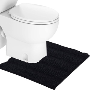 NICETOWN Black Bathroom Floor Mat, Anti-Slip Soft Living Room Bedroom Mat Floor Water Absorbent, Low-Profile Rug Doormat for Entry, Mud Room Mat, Back Door, High Traffic Areas (47 x 24 – inches)(Black)