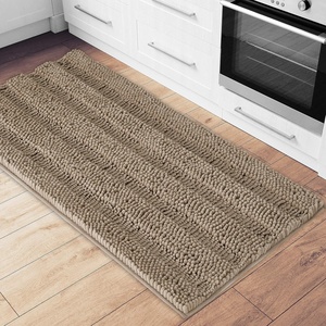 NICETOWN Black Bathroom Floor Mat, Anti-Slip Soft Living Room Bedroom Mat Floor Water Absorbent, Low-Profile Rug Doormat for Entry, Mud Room Mat, Back Door, High Traffic Areas (47 x 24 – inches)(Taupe Brown)