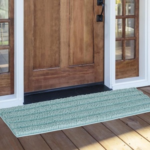 NICETOWN Black Bathroom Floor Mat, Anti-Slip Soft Living Room Bedroom Mat Floor Water Absorbent, Low-Profile Rug Doormat for Entry, Mud Room Mat, Back Door, High Traffic Areas (47 x 24 – inches)(Eggshell Green)