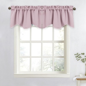 NICETOWN Blackout Floral Kitchen Valances for Windows 52 x 18 Inch Length(Baby Pink)